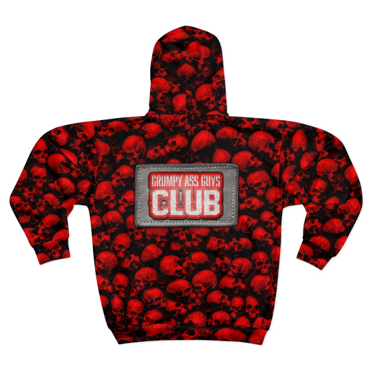 GRUMPY ASS GUYS CLUB RED SKULL Zip Hoodie