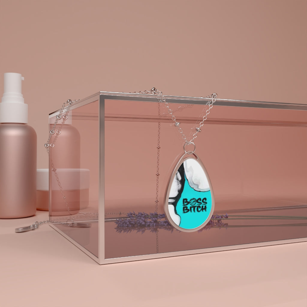 BOSS BITCH BULLET Oval Necklace