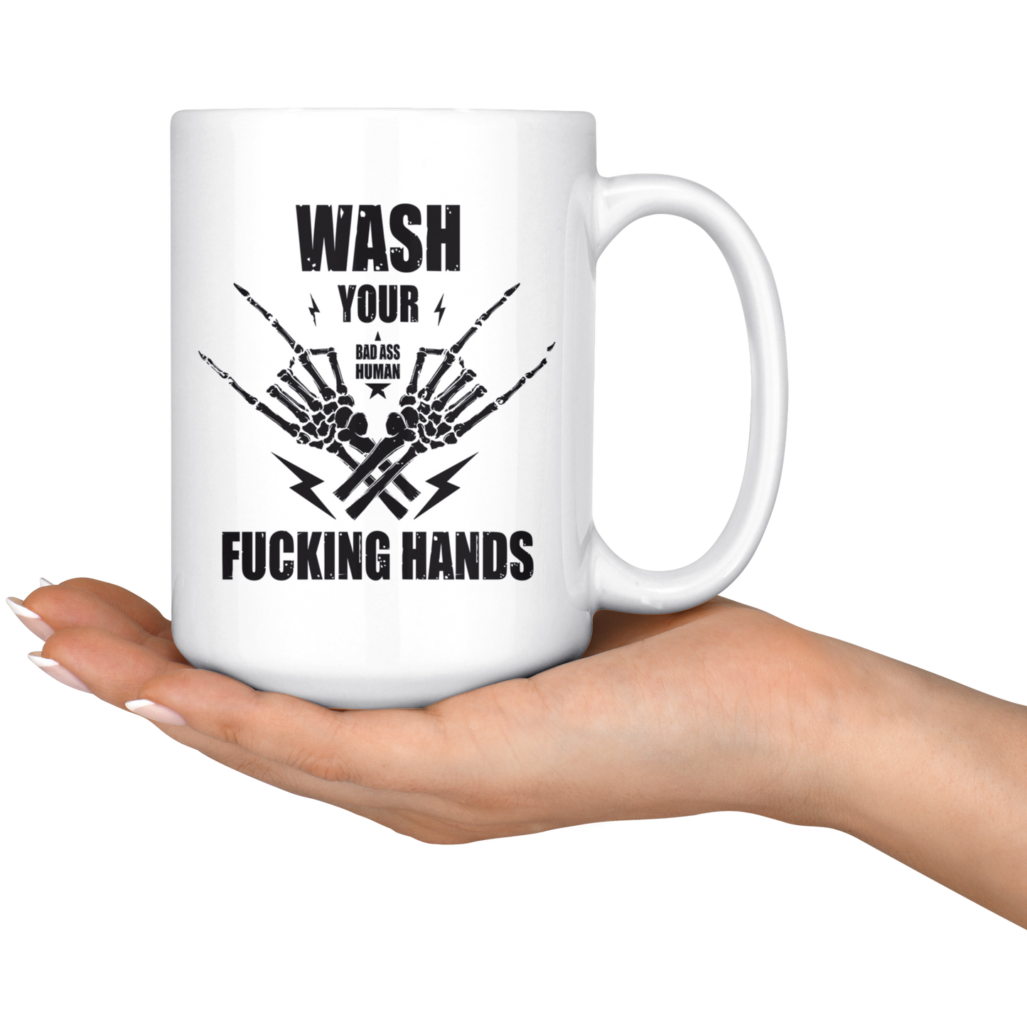 WASH YOUR ROCK HANDS MUG