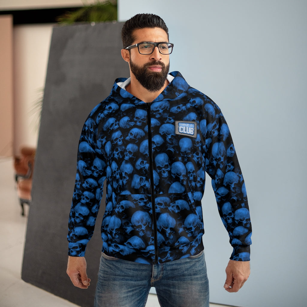 GRUMPY ASS GUYS CLUB BLUE SKULL Zip Hoodie