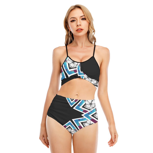 SHE SLAY Bikini Swimsuit With Cross Straps