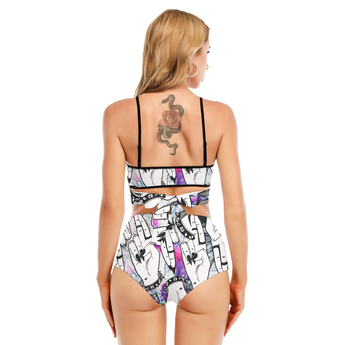 NOPE NOT TODAY BITCH Bikini Swimsuit With Cross Straps