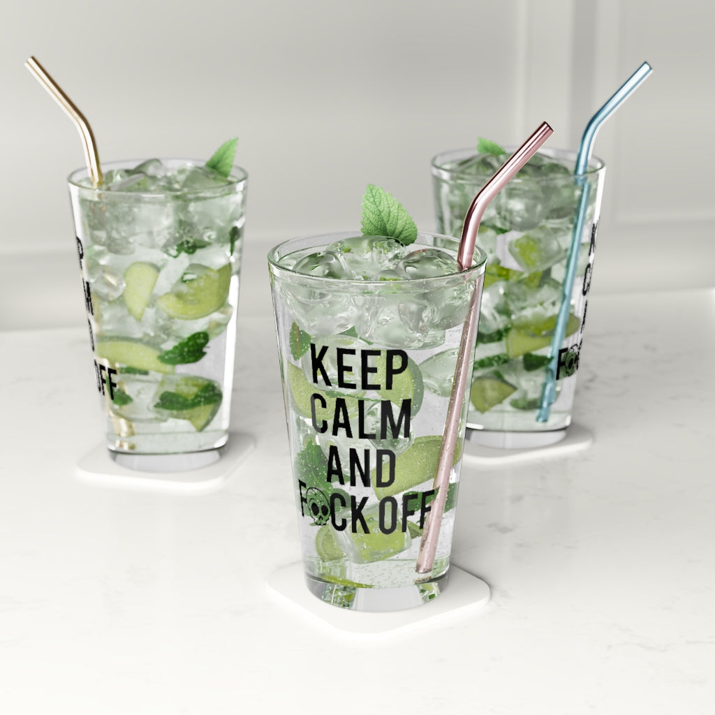 KEEP CALM AND F*CK OFF PINT GLASS