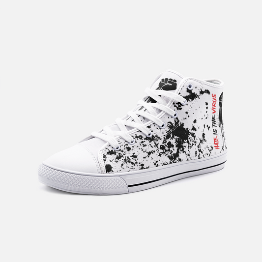 HATE IS THE VIRUS DRIP High Top Canvas Shoes