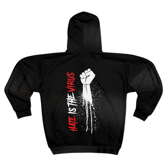 HATE IS THE VIRUS GRAFFITI Zip Hoodie