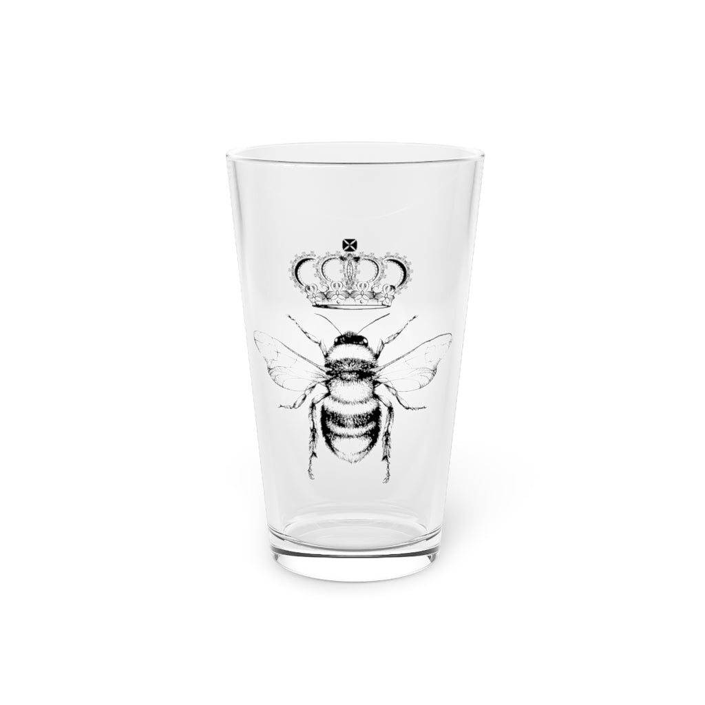 QB CLASSY QUEEN BEE PINT GLASS