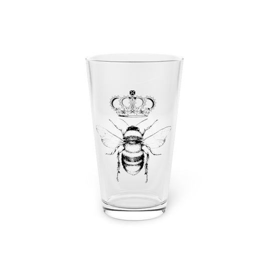 QB CLASSY QUEEN BEE PINT GLASS