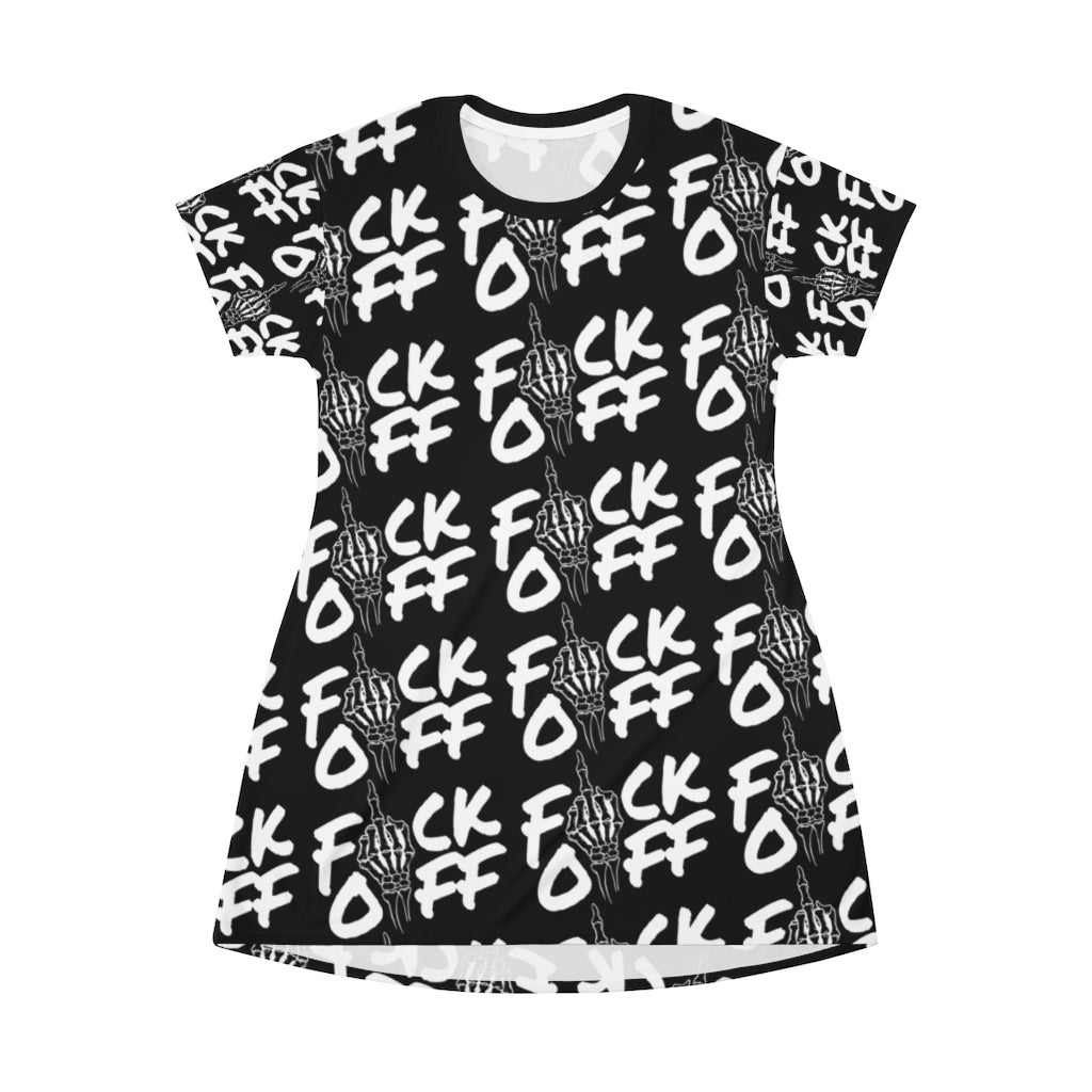 F*CK OFF BLACK T-Shirt Dress