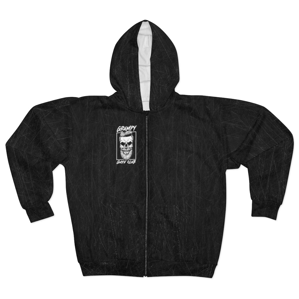 GRUMPY GUYS CLUB SKULL RUGGED Zip Hoodie