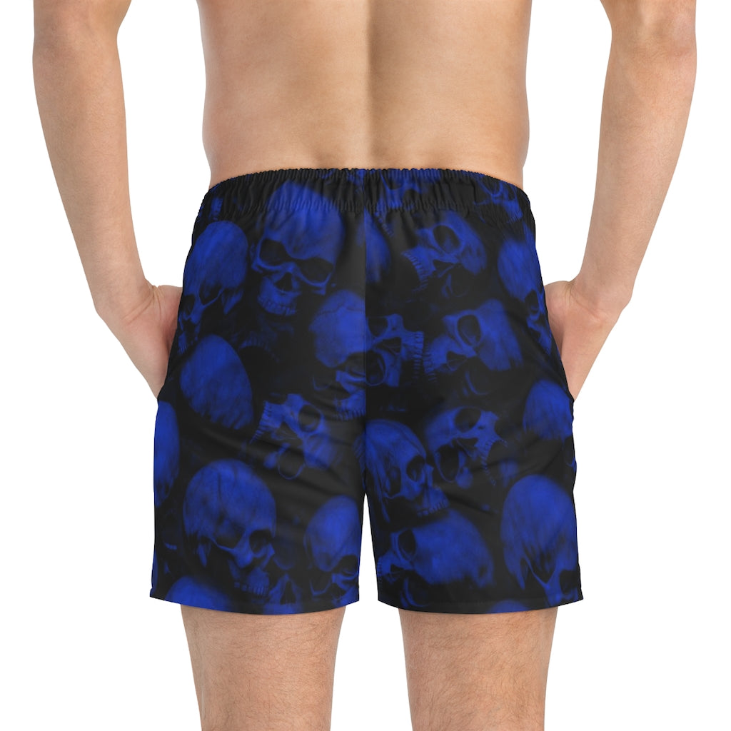 GRUMPY ASS GUYS CLUB BLUE SKULLS Swim Trunks