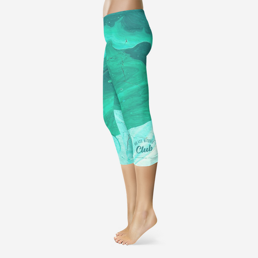 BAD ASS BITCHES CLUB TEAL Capri Leggings
