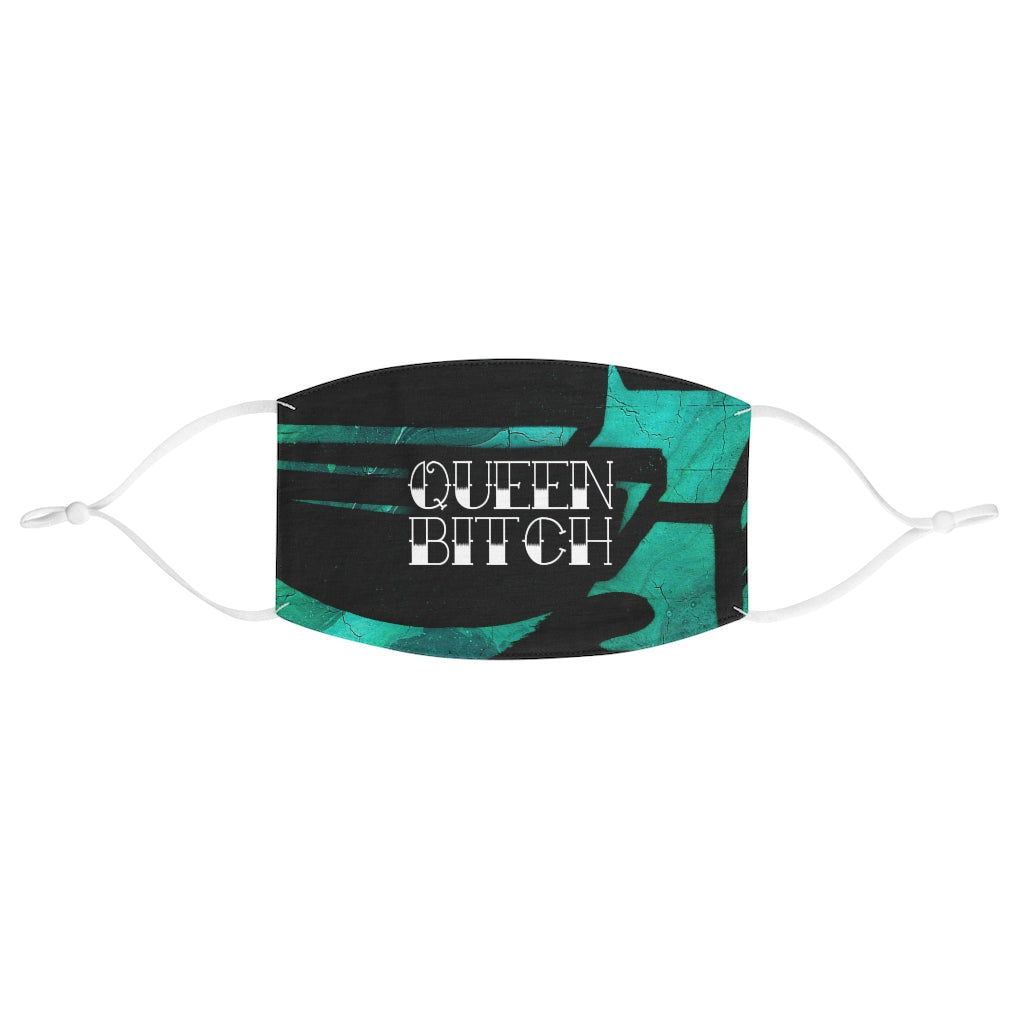 QUEEN BITCH TATTOO GRAFFITI Fabric Face Mask