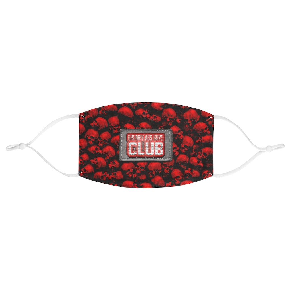 GRUMPY ASS GUYS CLUB RED SKULL Fabric Face Mask