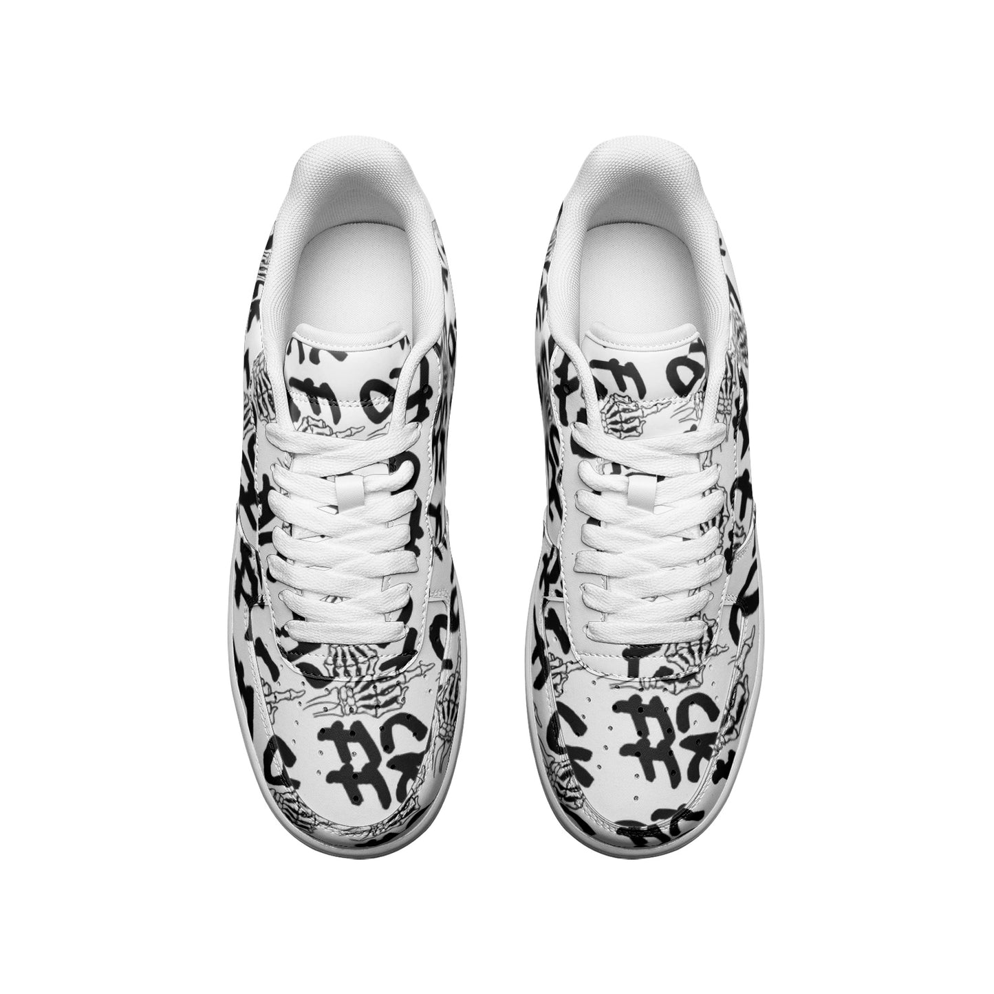 F*CK OFF Low Top Leather Sneakers