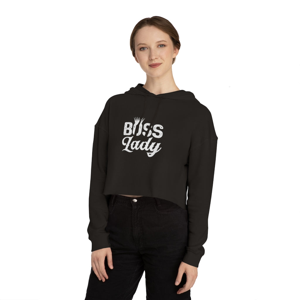 BOSS LADY Cropped Hooded Sweatshirt