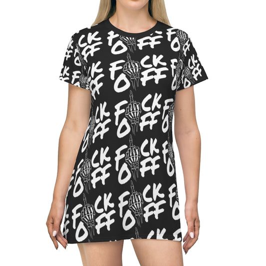 F*CK OFF BLACK T-Shirt Dress