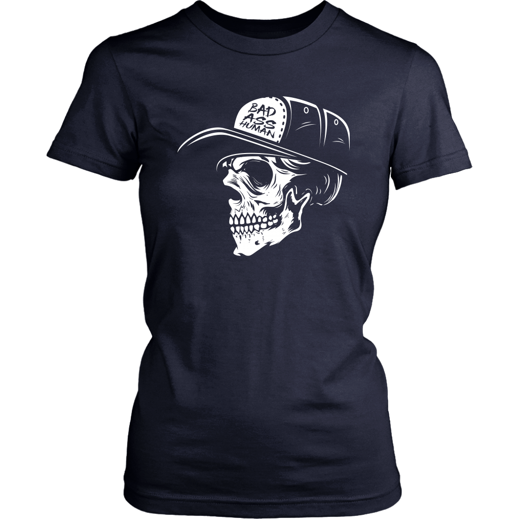 BAD ASS HUMAN SKULLCAP WOMEN TSHIRT