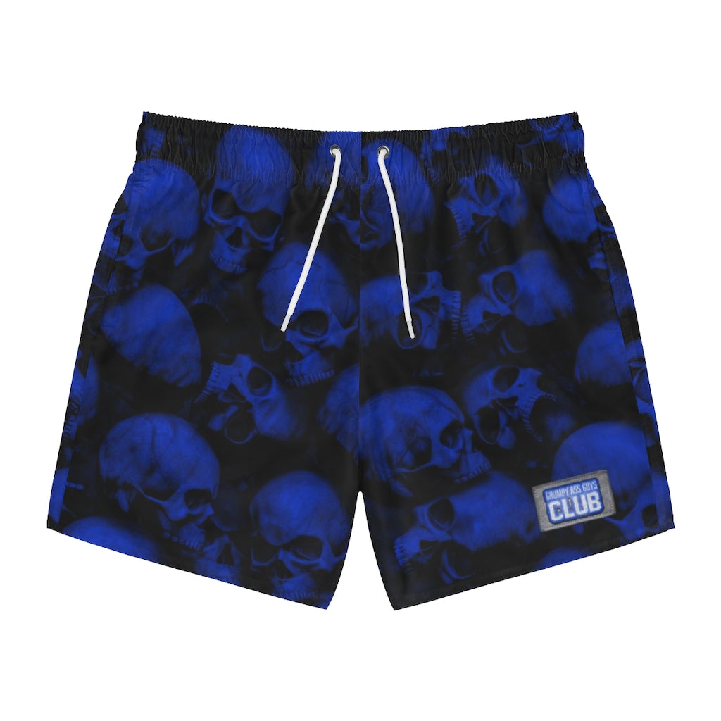 GRUMPY ASS GUYS CLUB BLUE SKULLS Swim Trunks