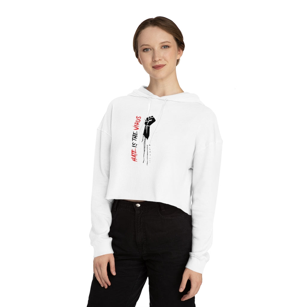 HATE IS THE VIRUS Cropped Hooded Sweatshirt