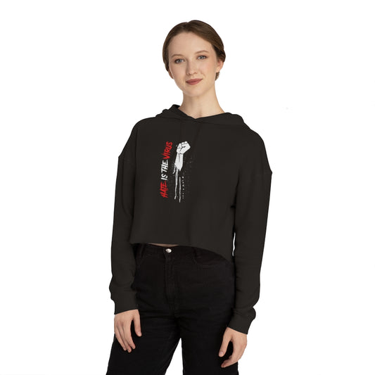 HATE IS THE VIRUS Cropped Hooded Sweatshirt