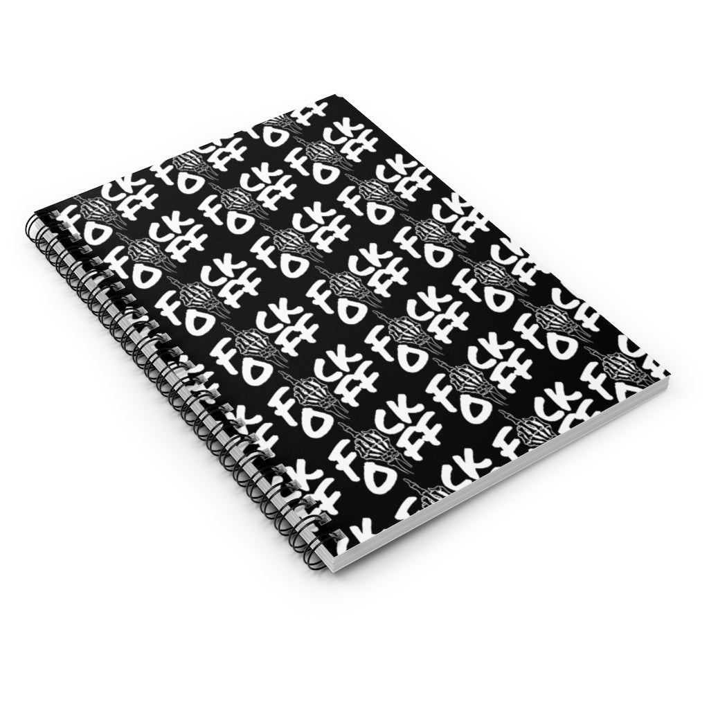 F*CK OFF BLACK Spiral Notebook - Ruled Line