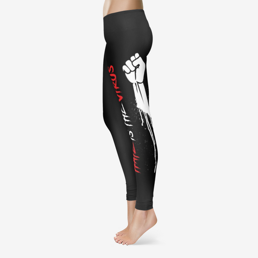 HATE IS THE VIRUS DRIP Temp Control Cotton Leggings