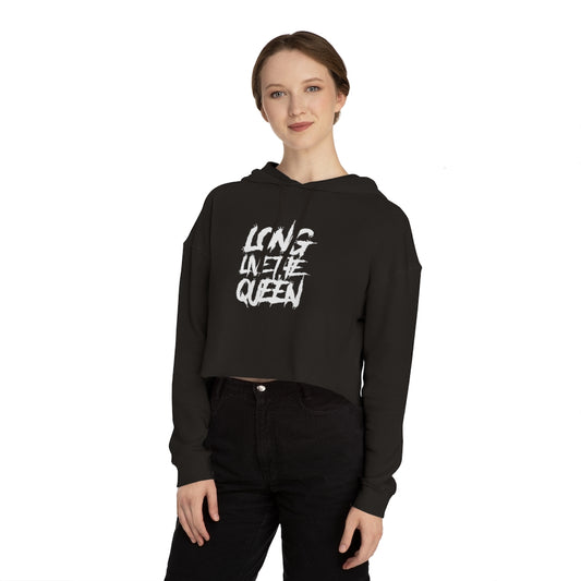 LONG LIVE THE QUEEN Cropped Hooded Sweatshirt
