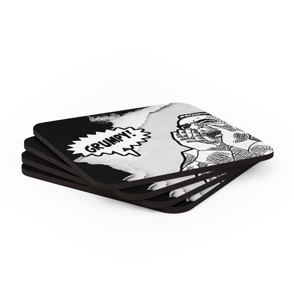 GRUMPY SCREAM Corkwood Coaster Set