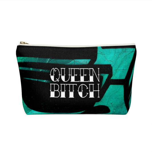 QUEEN BITCH TATTOO TITLE GRAFFITI Accessory Pouch