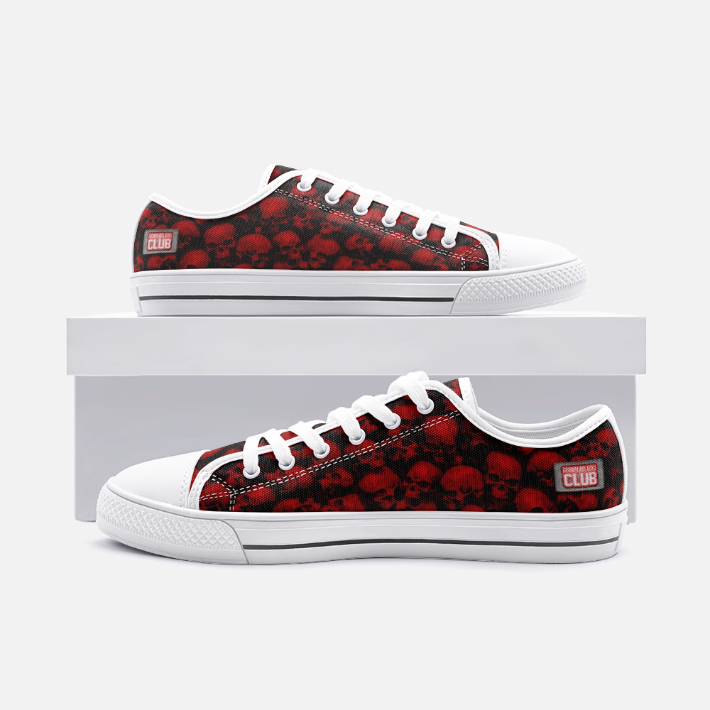 GRUMPY ASS GUYS CLUB RED Low Top Canvas Shoes
