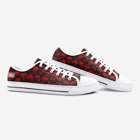 GRUMPY ASS GUYS CLUB RED Low Top Canvas Shoes