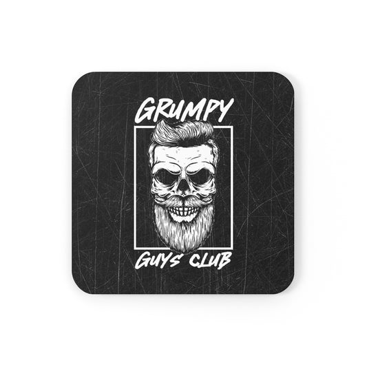 GRUMPY GUYS CLUB SKULL Corkwood Coaster Set