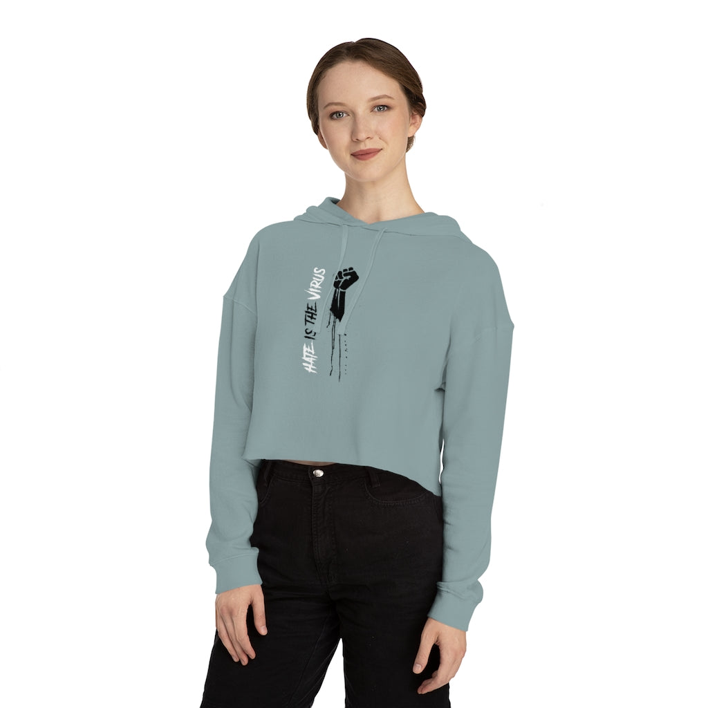 HATE IS THE VIRUS Cropped Hooded Sweatshirt