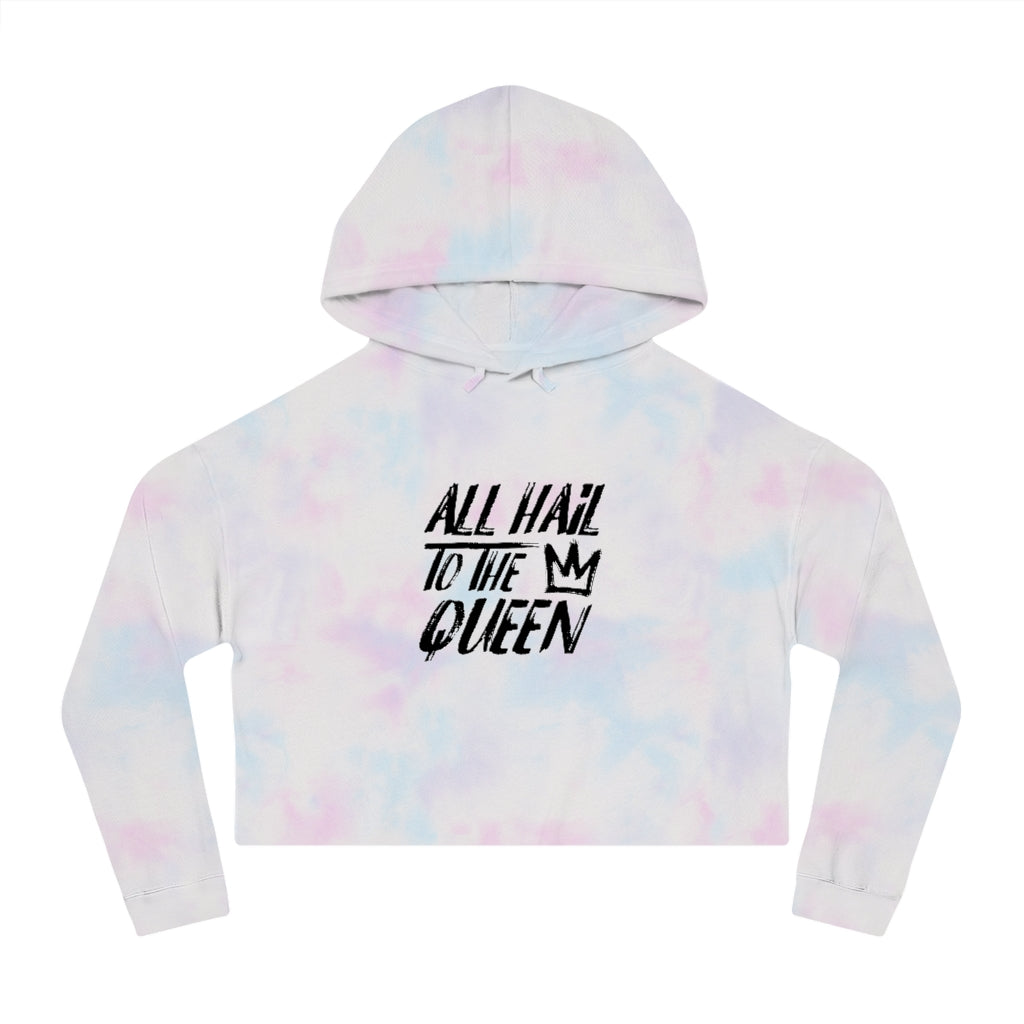 ALL HAIL TO THE QUEEN Cropped Hooded Sweatshirt
