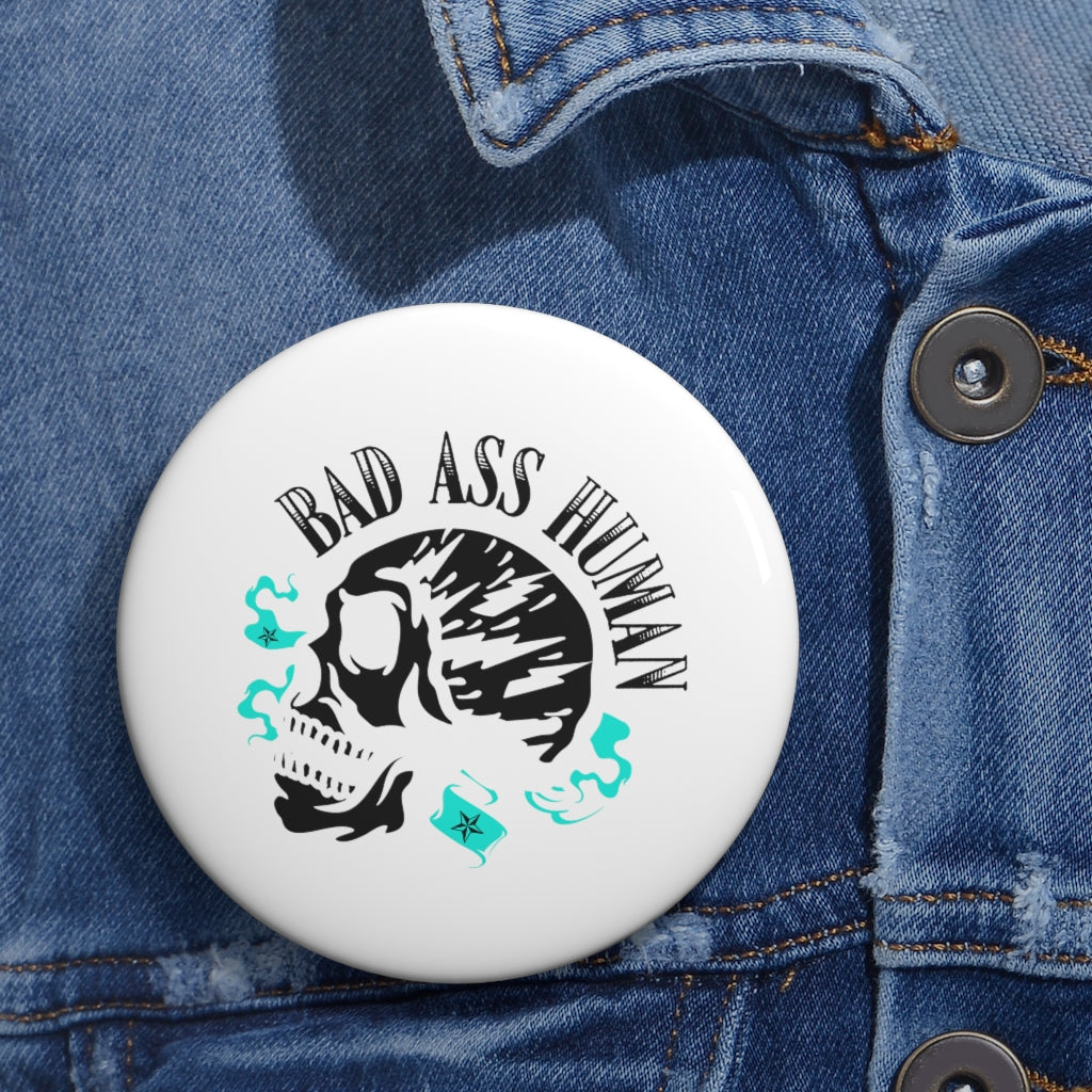 BAD ASS HUMAN MOHAWK Pin Buttons