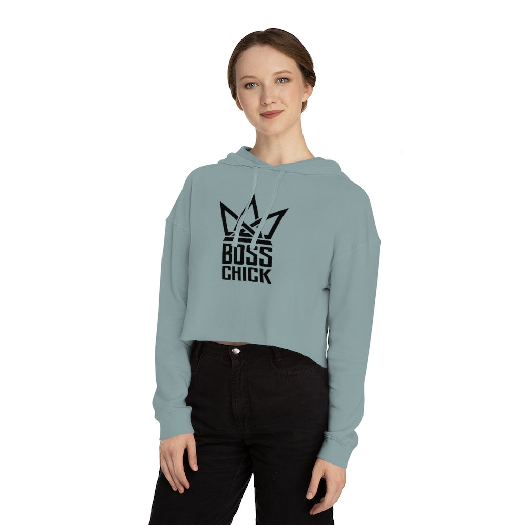 BOSS CHICK Cropped Hooded Sweatshirt