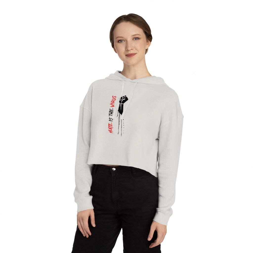HATE IS THE VIRUS Cropped Hooded Sweatshirt