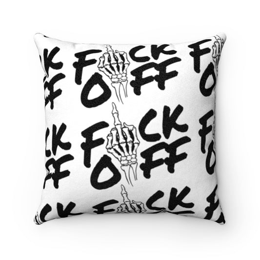 F*CK OF WHITE Faux Suede Square Pillow