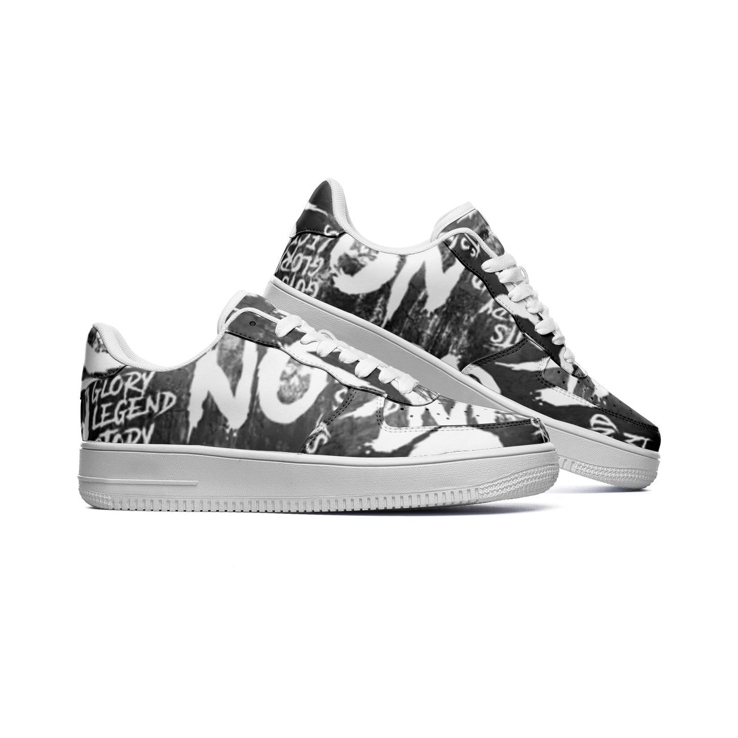 NO GUTS NO GLORY Low Top Leather Sneakers