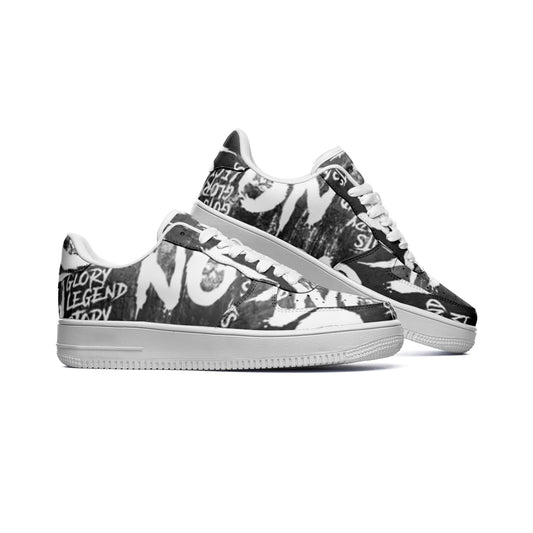 NO GUTS NO GLORY Low Top Leather Sneakers