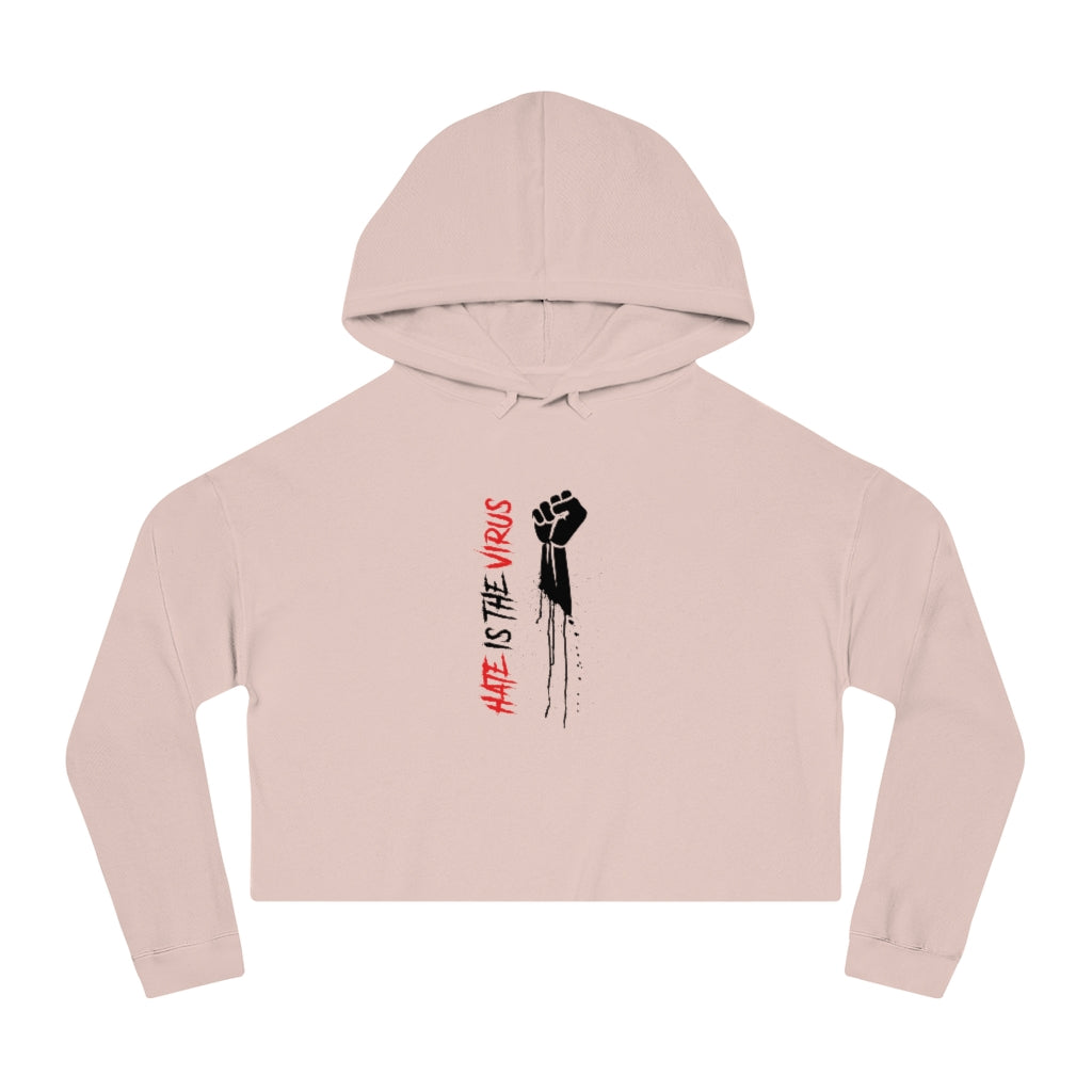 HATE IS THE VIRUS Cropped Hooded Sweatshirt