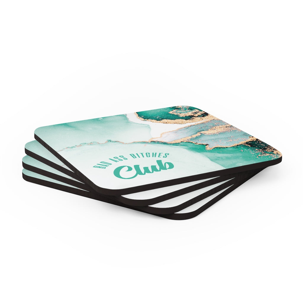 BAD ASS BITCHES CLUB Corkwood Coaster Set