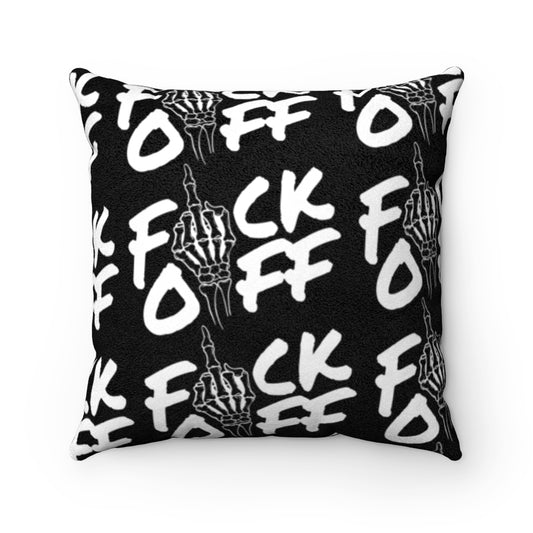 F*CK OFF Faux Suede Square Pillow