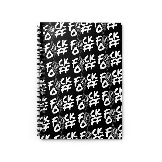 F*CK OFF BLACK Spiral Notebook - Ruled Line