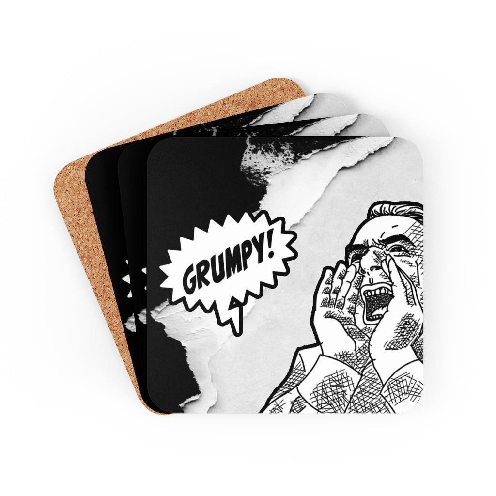 GRUMPY SCREAM Corkwood Coaster Set