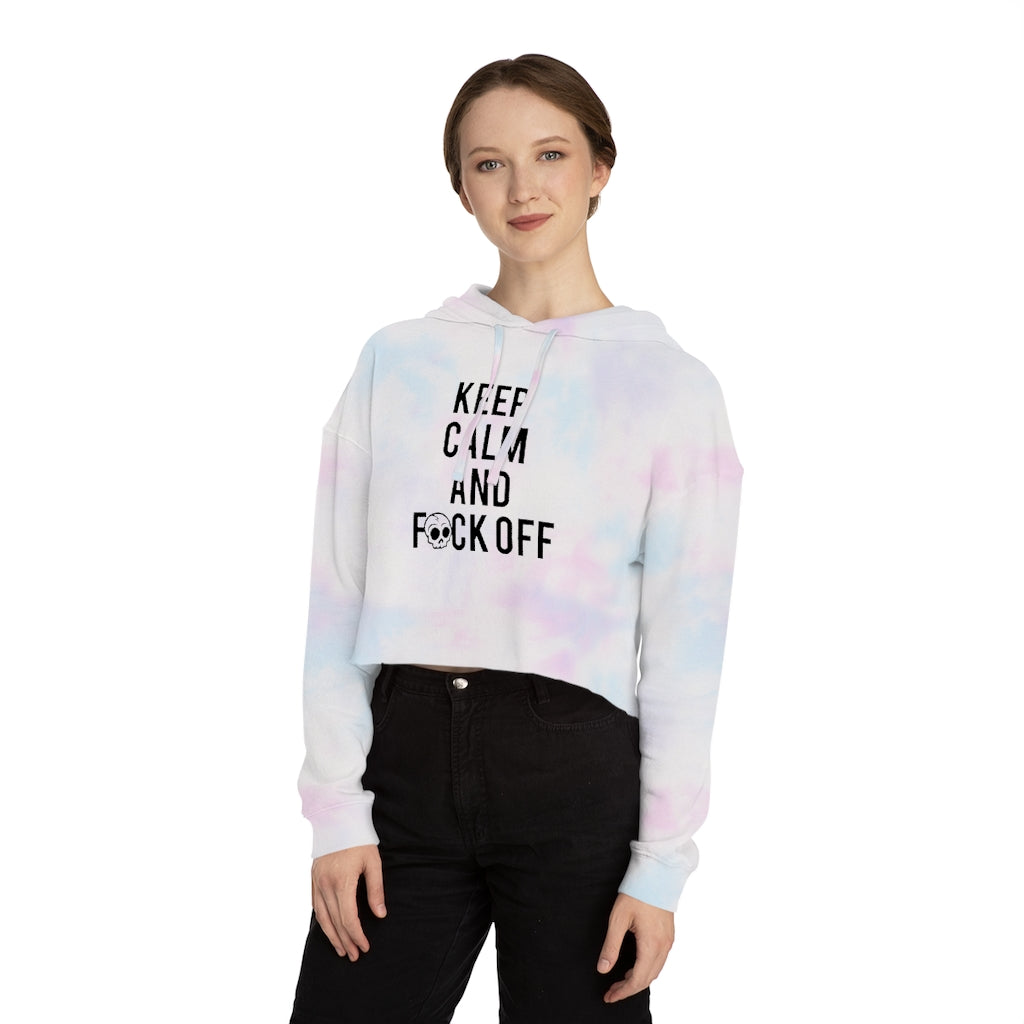 KEEP CALM AND F*CK OFF Cropped Hooded Sweatshirt