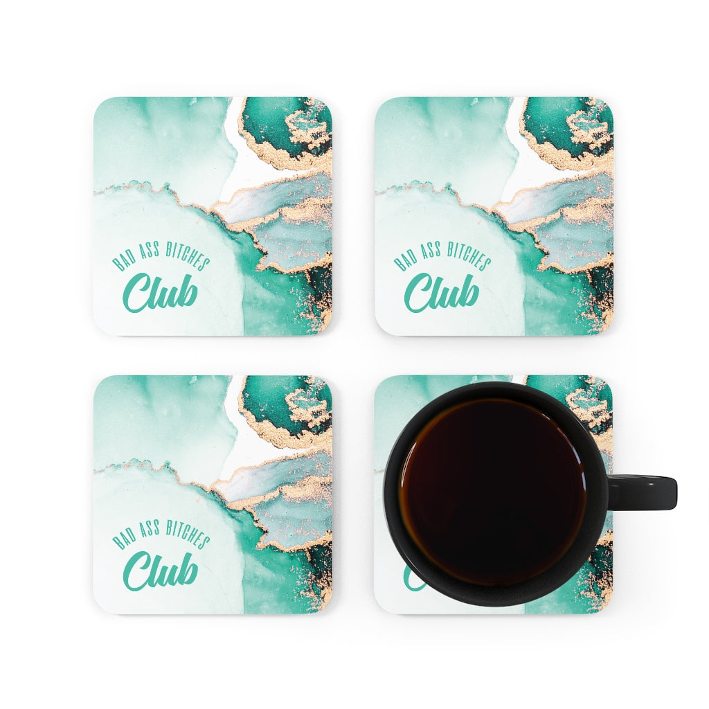 BAD ASS BITCHES CLUB Corkwood Coaster Set