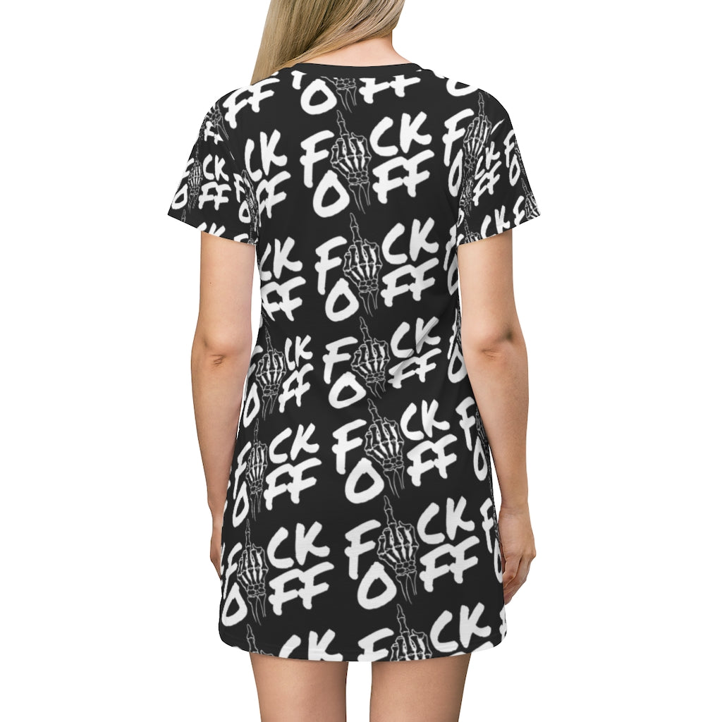 F*CK OFF BLACK T-Shirt Dress