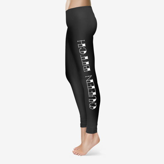 QUEEN BITCH TITLE Temp Control Cotton Leggings