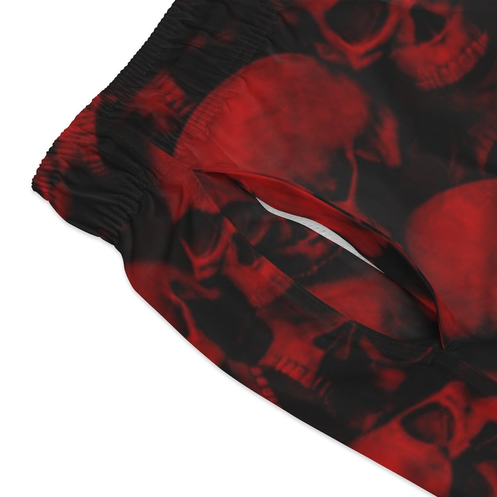GRUMPY ASS GUYS CLUB RED SKULLS Swim Trunks